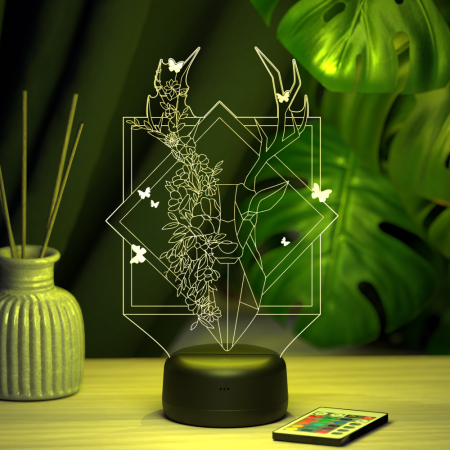 3D светильник  Светильник "Цветочный Олень"