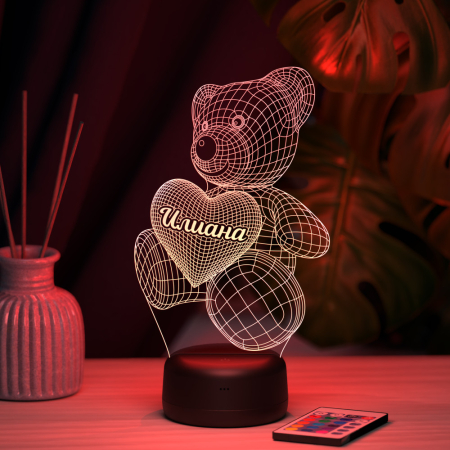 3D светильник  Светильник "Мишка с именем Илиана"