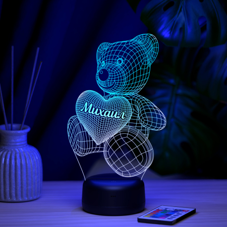 3D светильник  Светильник "Мишка с именем Михаил"