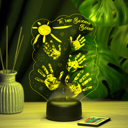 3D светильник  Светильник "Отпечатки ладошки (То что важнее всего!)"