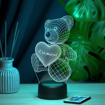 3D светильник  Светильник "Мишка с именем Альмина"
