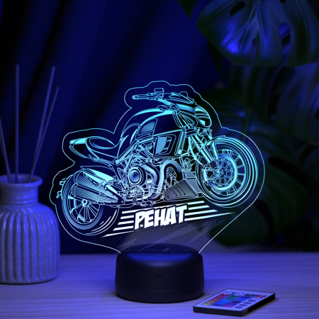 3D светильник  Светильник "Байк с именем Ренат"