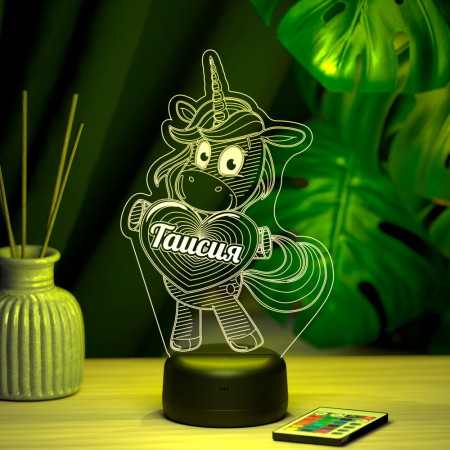 3D светильник  Светильник "Единорог с именем Таисия"