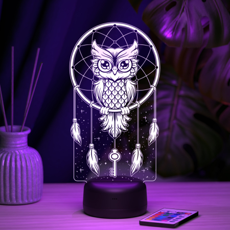 3D светильник  Светильник "Сова - ловец снов"