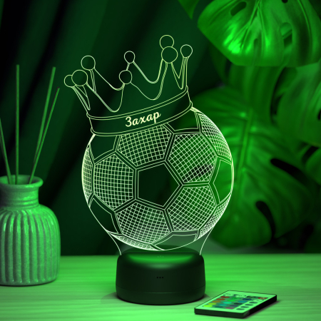 3D светильник  Светильник "Мяч с короной с именем Захар"