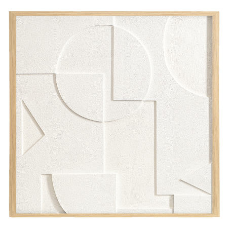 Панно декоративное с эффектом 3d minimalism, 60х60 см, белый\бежевый