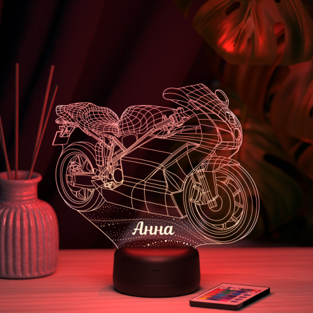3D светильник  Светильник "Мотобайк с именем Анна"