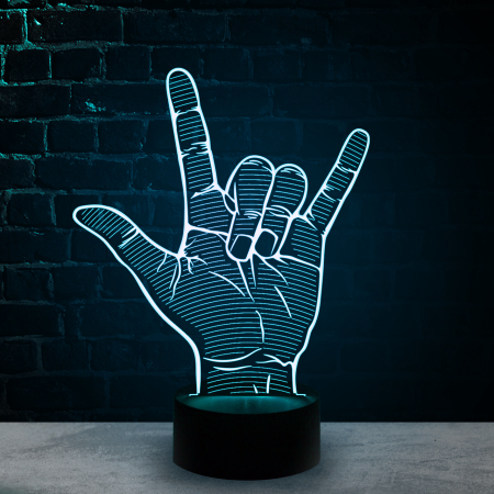 3D светильник  Светильник "Рука рок"