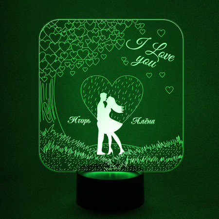 3D светильник  Дерево любви