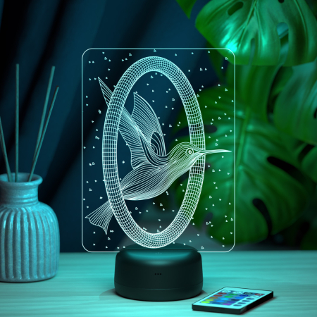 3D светильник  Светильник "Колибри и кольцо"