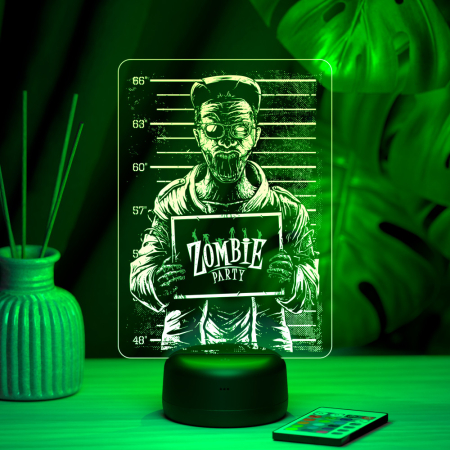 3D светильник  Светильник "Зомби с табличкой"
