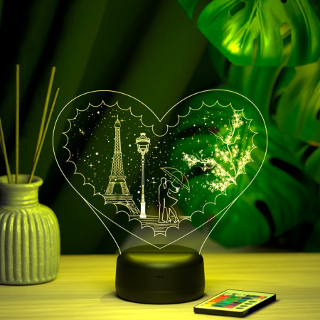 3D светильник  Светильник "Влюбленные в Париже"