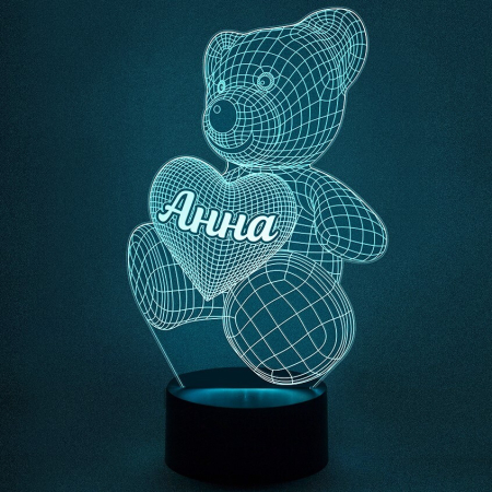 3D светильник  Светильник "Мишка с именем Анна"