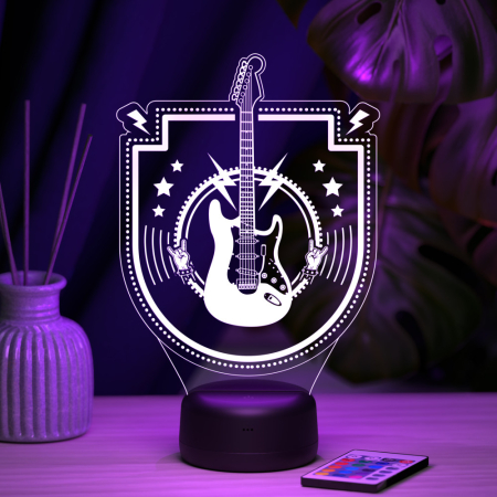 3D светильник  Светильник "Электрогитара в рок-музыке"