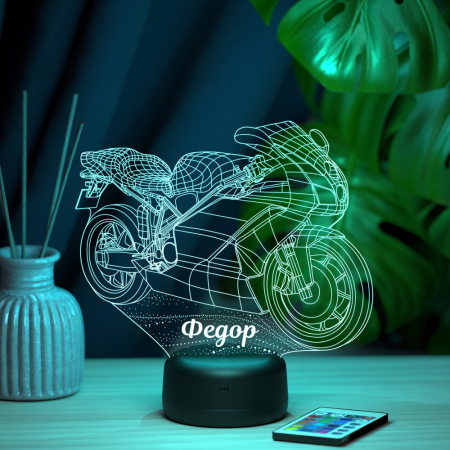 3D светильник  Светильник "Мотобайк с именем Федор"