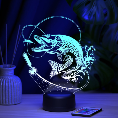 3D светильник  Светильник "Щука (рыбалка)"