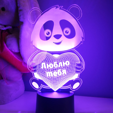 3D светильник  Панда "Люблю тебя"