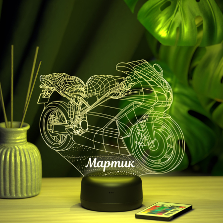 3D светильник  Светильник "Мотобайк с именем Мартик"