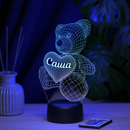 3D светильник  Светильник "Мишка с именем Саша"