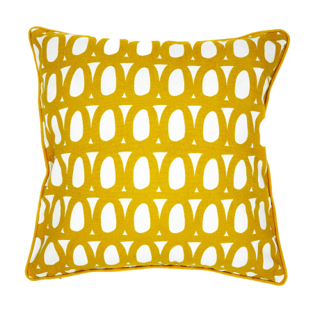 Чехол для подушки с принтом twirl горчичного цвета и декоративной окантовкой cuts&pieces, 45х45 см