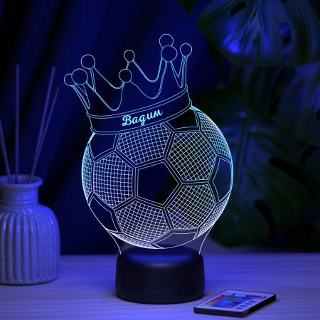 3D светильник  Светильник "Мяч с короной с именем Вадим"