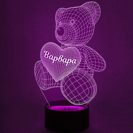 3D светильник  Светильник "Мишка с именем Варя"
