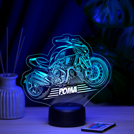 3D светильник  Светильник "Байк с именем Рома"