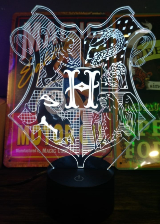 3D светильник  Герб школы Хогвартс (Гарри Поттер)