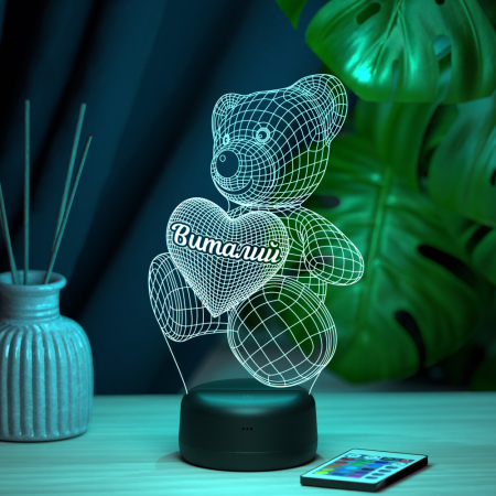 3D светильник  Светильник "Мишка с именем Виталий"