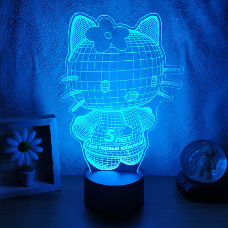 3D светильник  Hello Kitty 3D