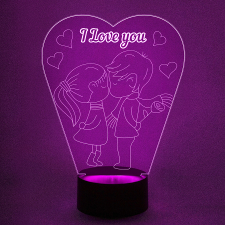 3D светильник  Первая любовь