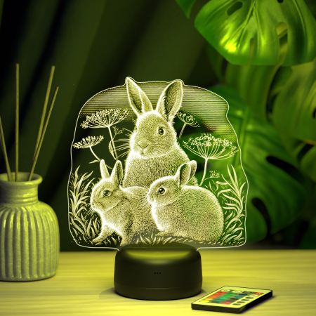 3D светильник  Светильник "Кроличья семейка"
