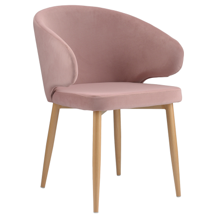 Кресло berg cecilia, 79х55х48 см, велюр, пудрово-розовое