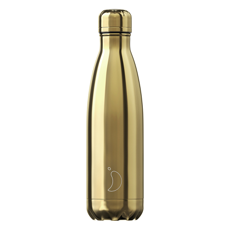 Термос chilly's bottles, chrome, gold, 500 мл