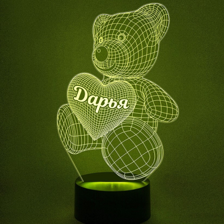 3D светильник  Светильник "Мишка с именем Даша"