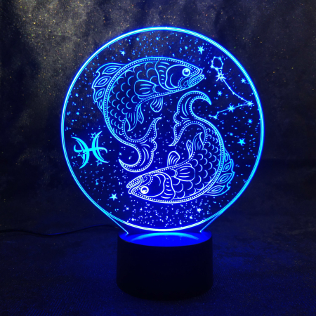 3D светильник  Зодиак - Рыбы