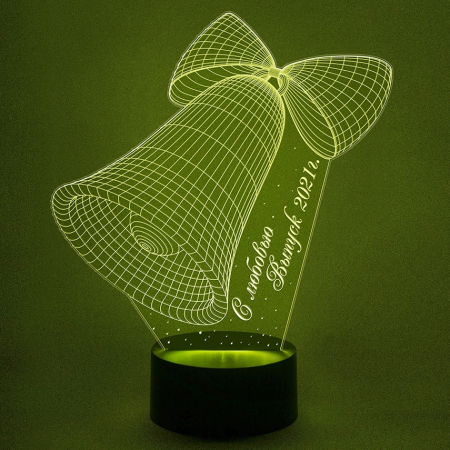 3D светильник  Колокольчик подарок для учителя