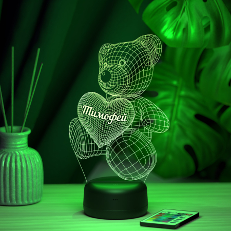 3D светильник  Светильник "Мишка с именем Тимофей"