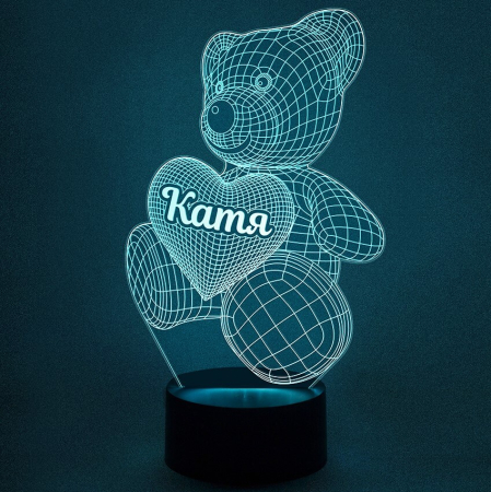 3D светильник  Светильник "Мишка с именем Катя"