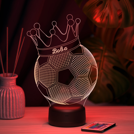 3D светильник  Светильник "Мяч с короной с именем Вова"
