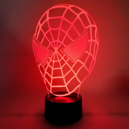 3D светильник  Маска Человека Паука